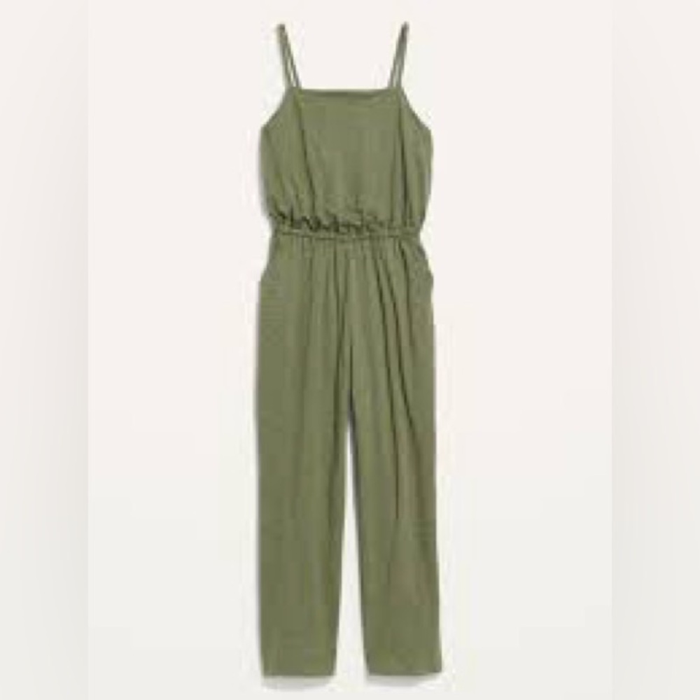 Old Navy Green Jumpsuit with Elastic Waist and Straight Legs